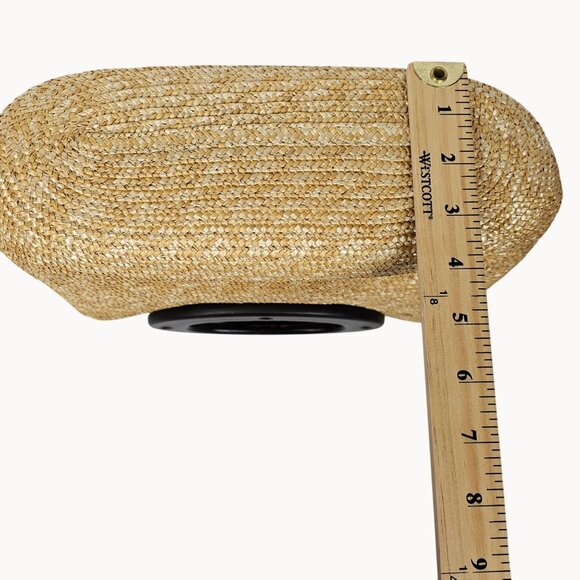 Wicker Wood Handled Handbag Boho Cottagecore Inner Pockets Beach Vacation Trip - Picture 11 of 16